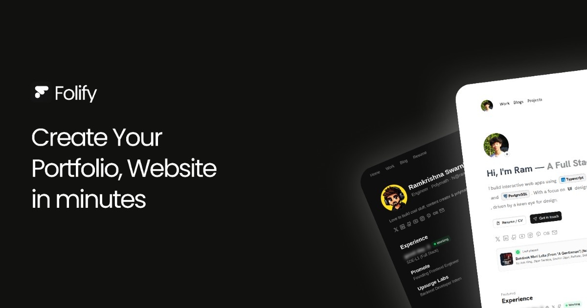 Folify Portfolio Builder Online